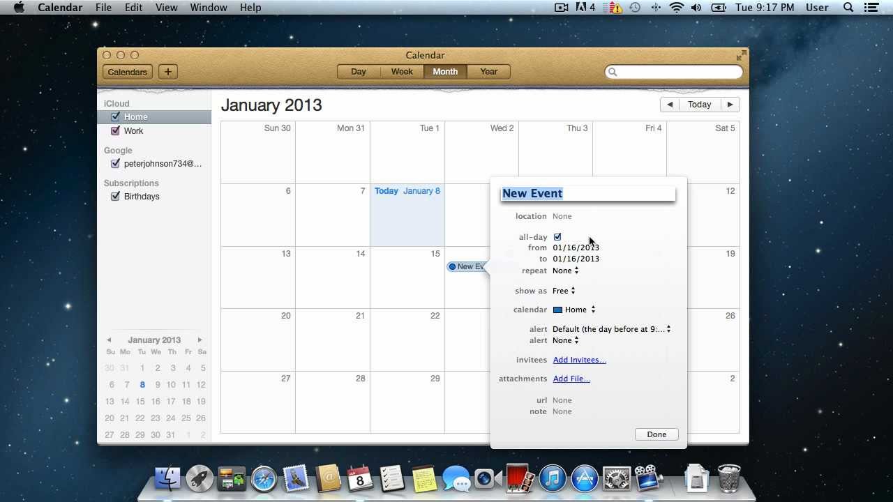 Dashboard Calendar For Mac